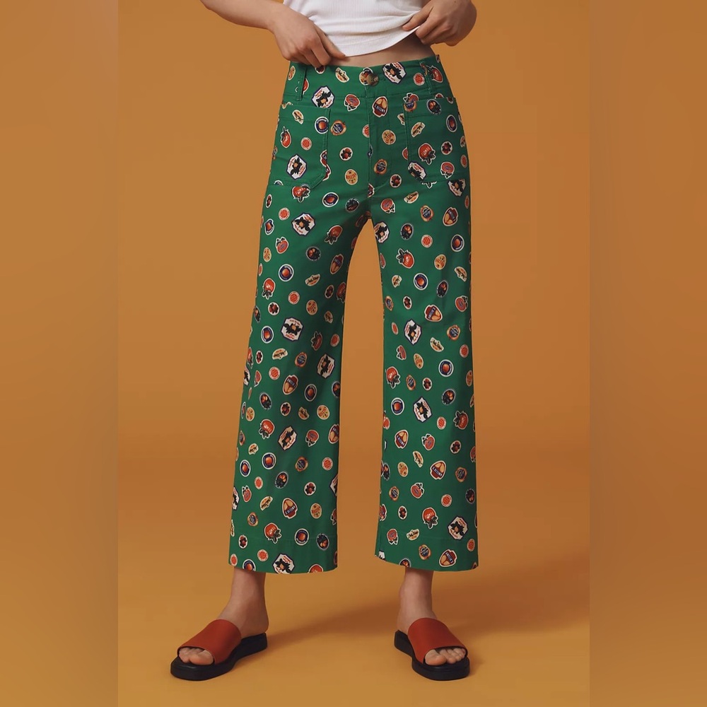 Anthro The Colette Cropped Wide Leg Pants by Maeve: Magic Fabric